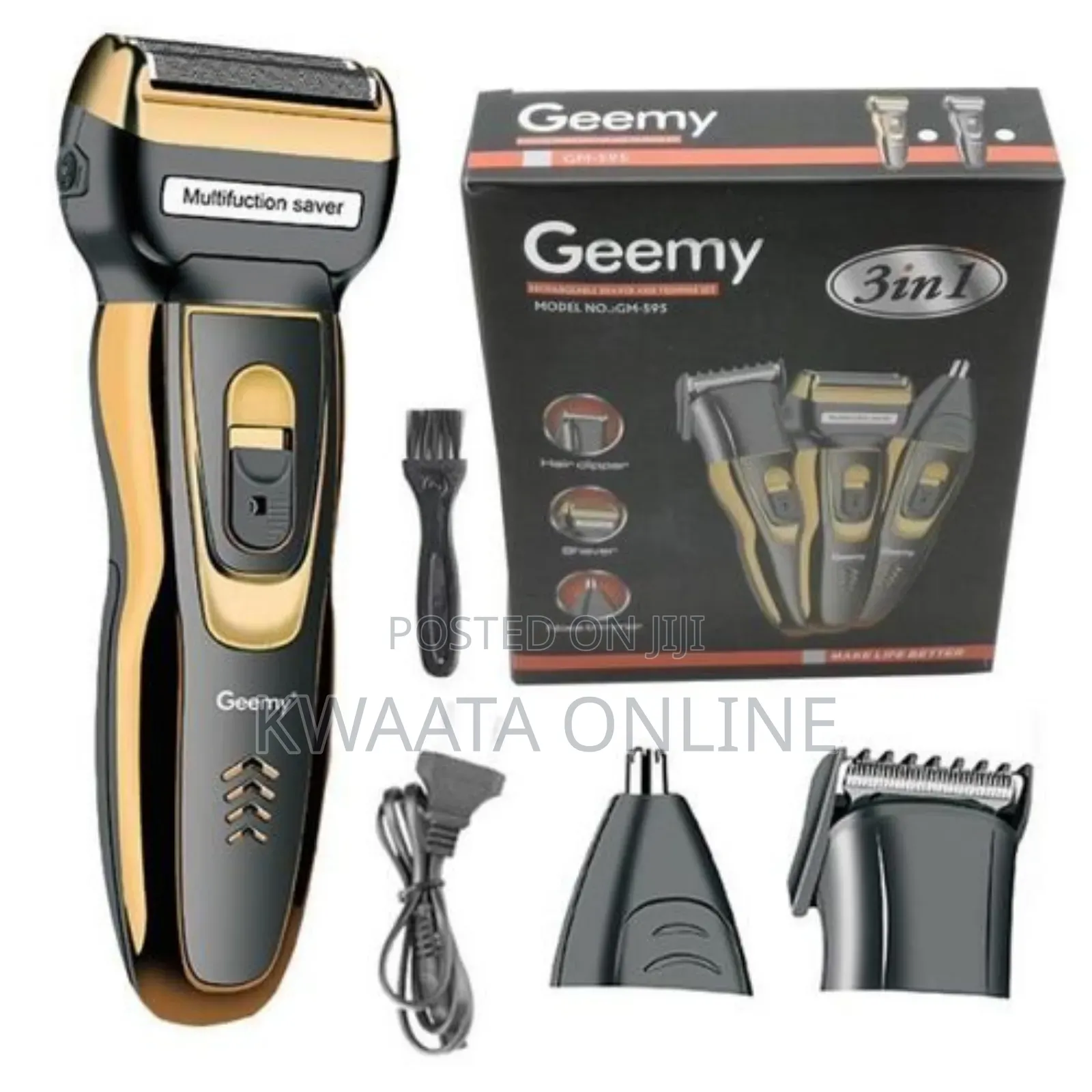 Geemy Premium 3-in-1 Rechargeable Trimmer Hair, Beard Nose