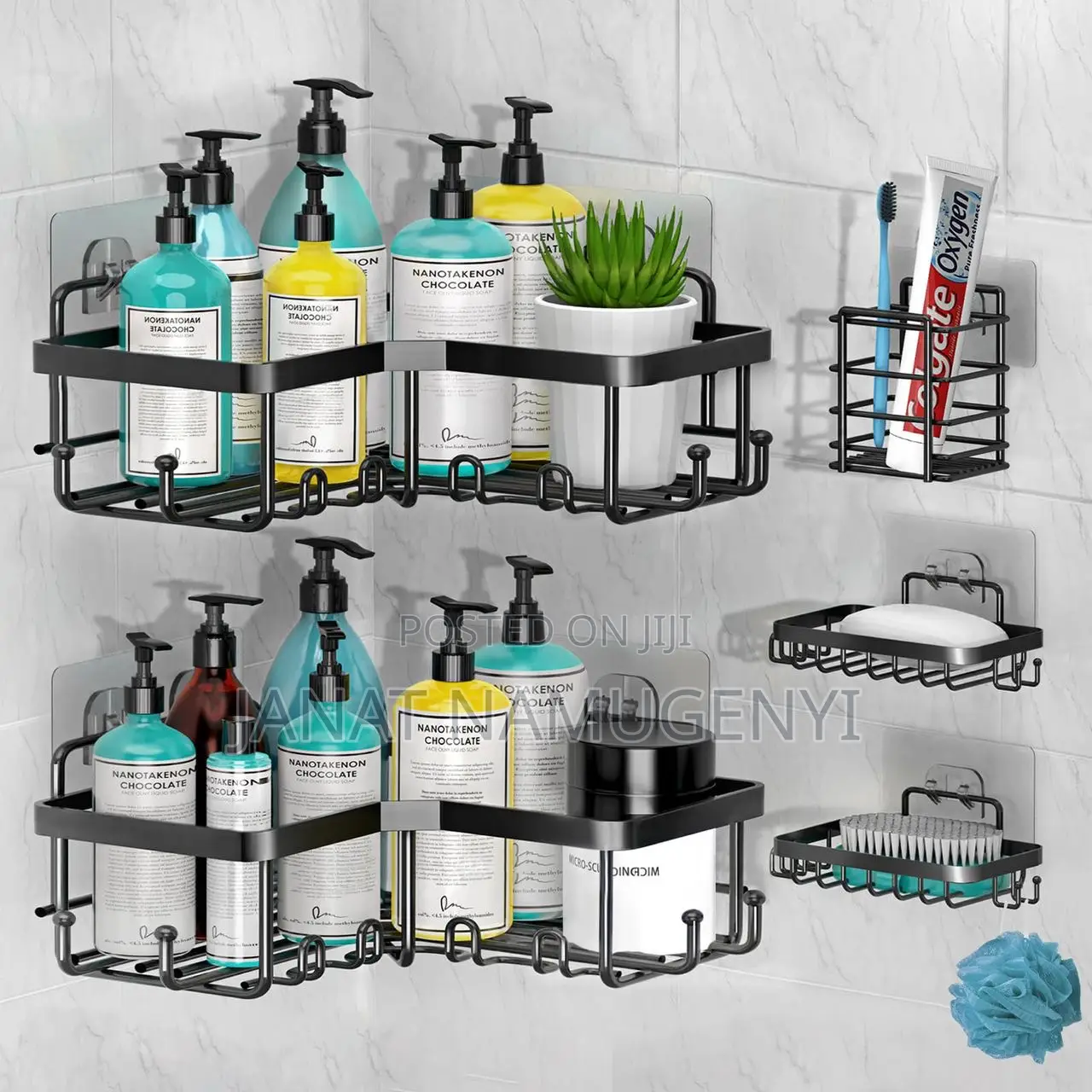 Stainless Steel 5 Piece Shower Caddy