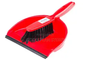 Red Dust Pan and Broom