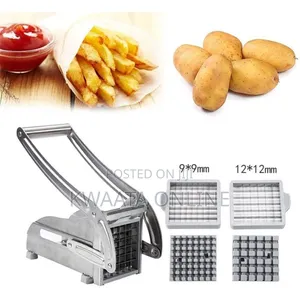French Fries Potato Chips Cutter Machine With Blade-Silver