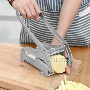 French Fries Potato Chips Cutter Machine With Blade-Silver