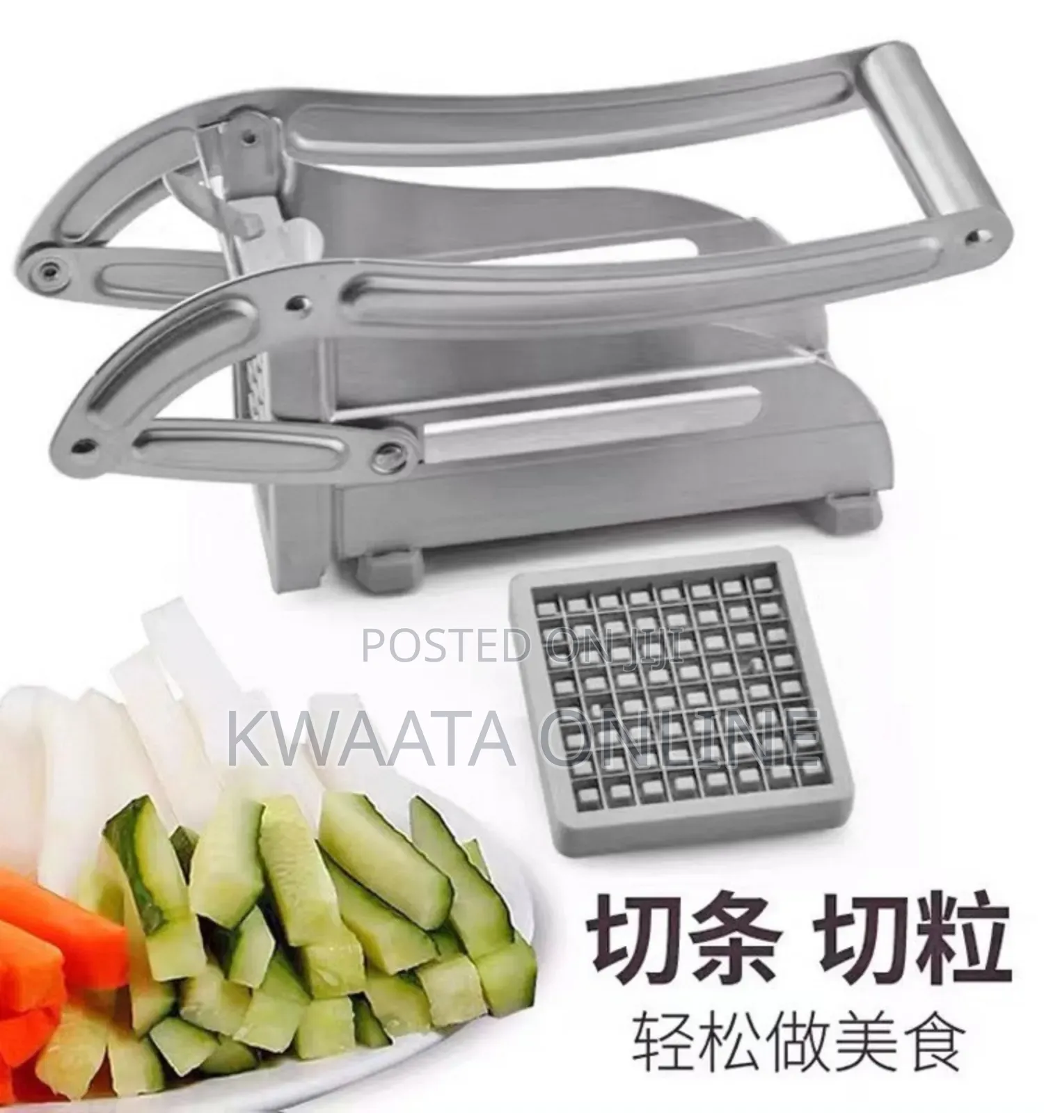 French Fries Potato Chips Cutter Machine With Blade-Silver