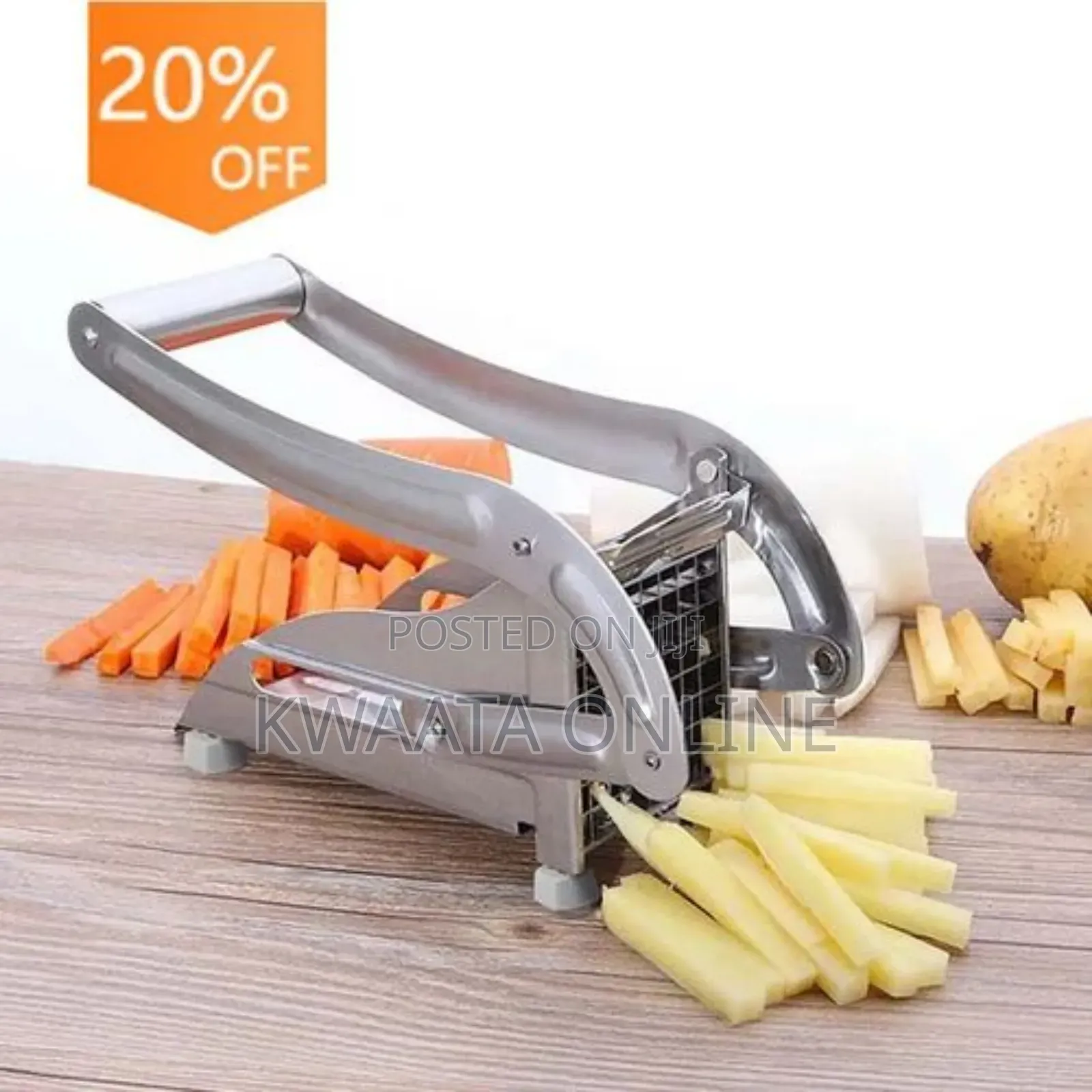 French Fries Potato Chips Cutter Machine With Blade-Silver