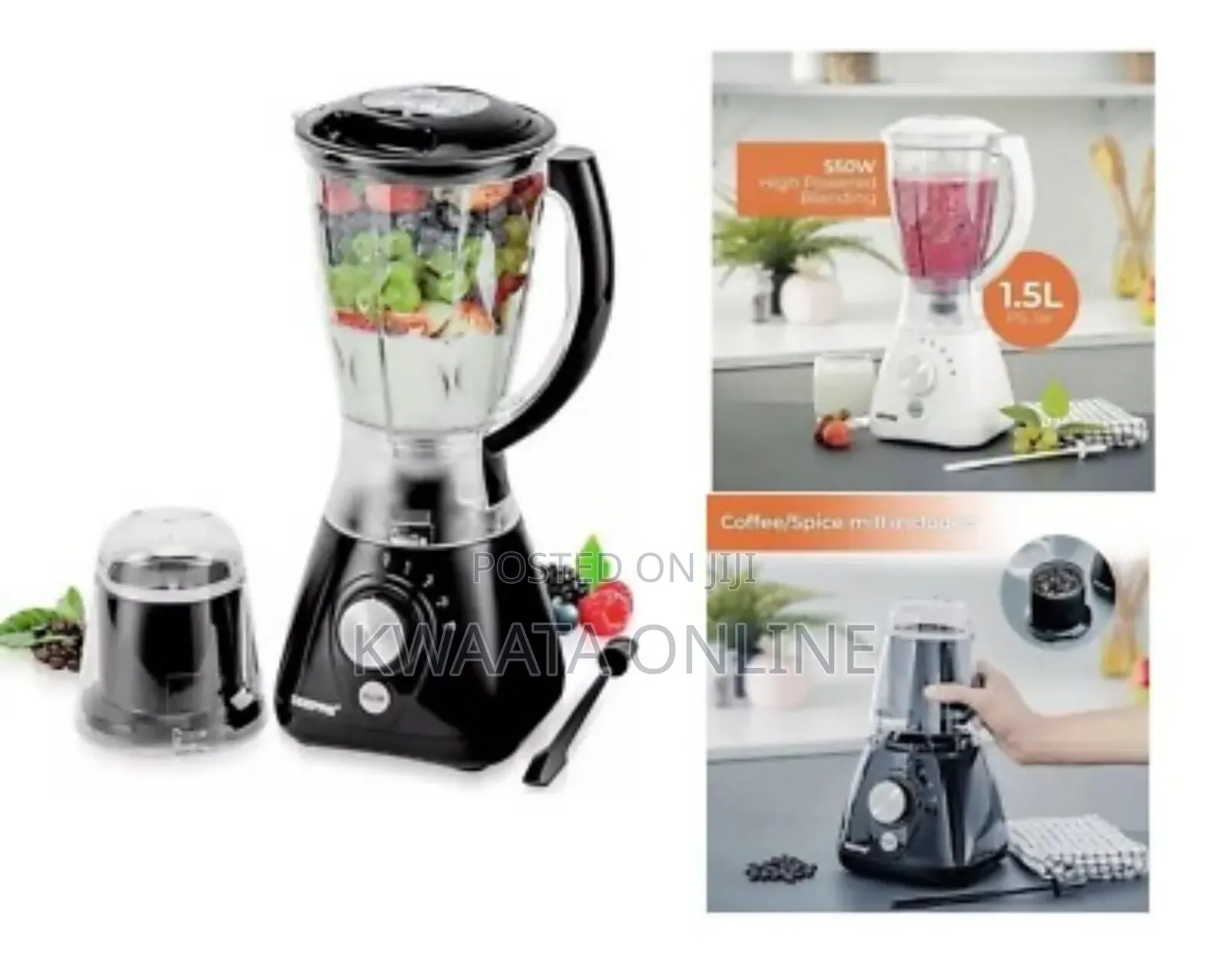 Saachi 2 in 1 Blender / Grinder 1.5 Litres Nl-Bl-4405