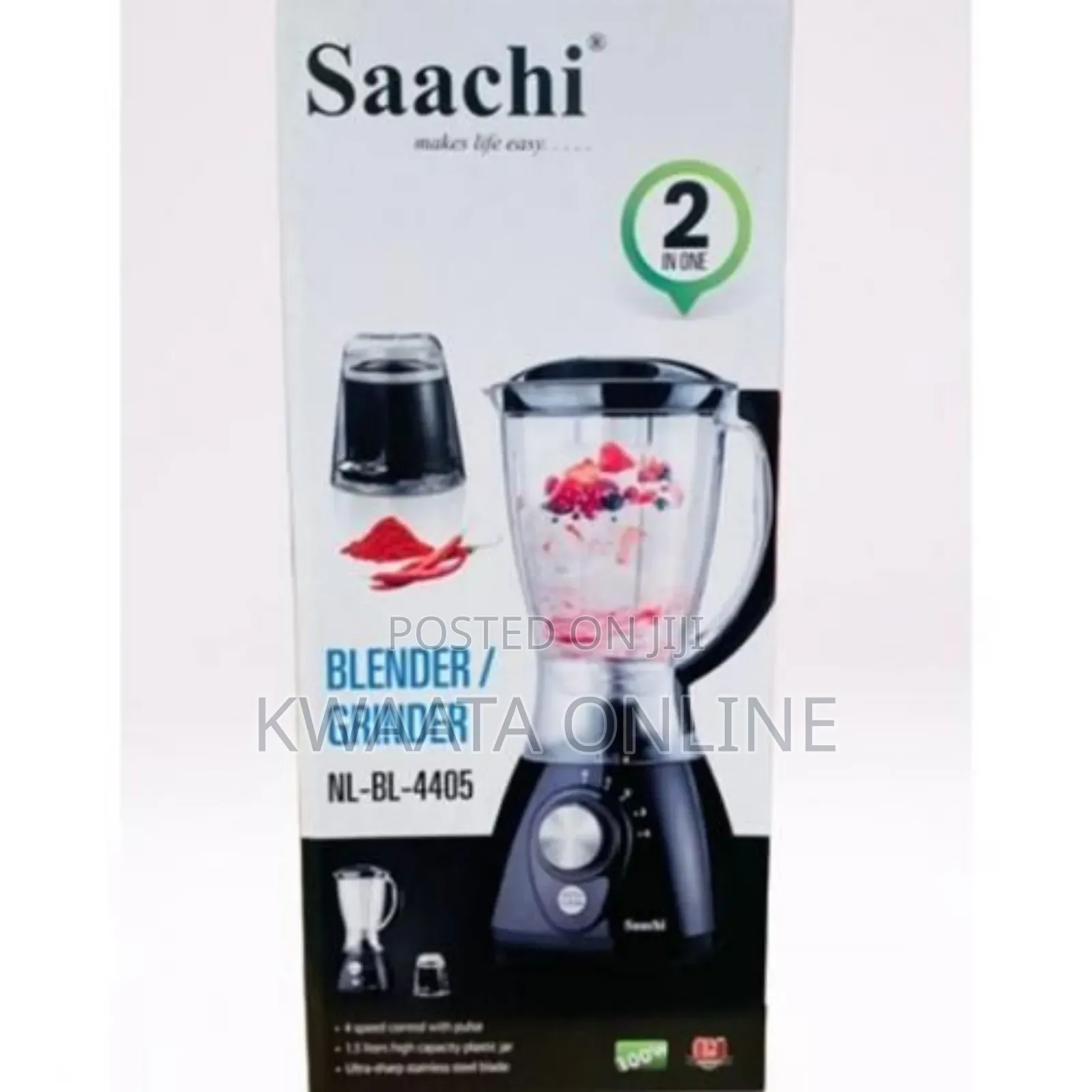 Saachi 2 in 1 Blender / Grinder 1.5 Litres Nl-Bl-4405