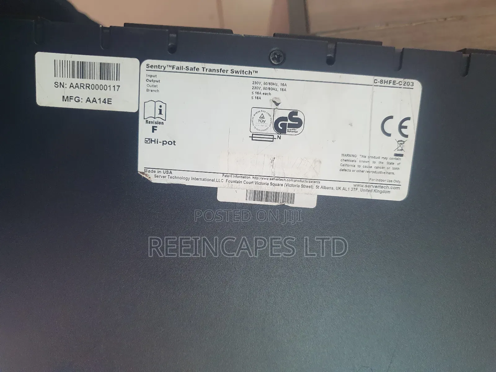 Fail Safe Transfer Switch Cabinet Distribution Unit (Pdu)