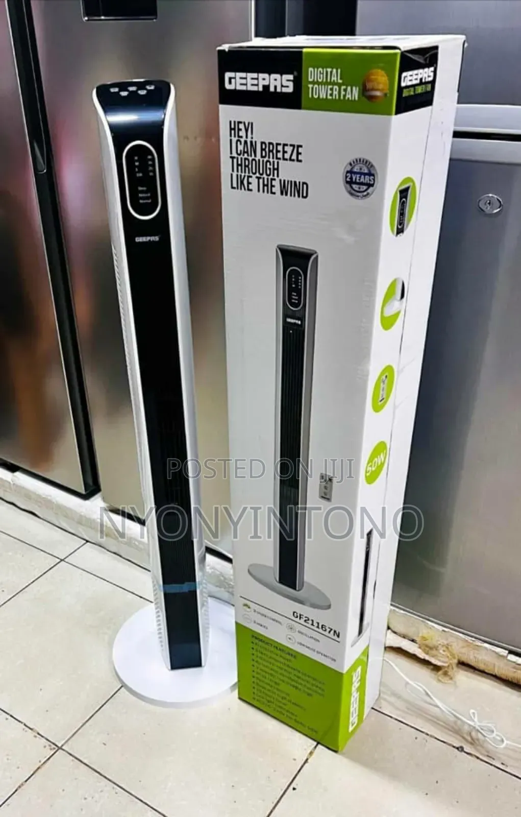 Geepas High-Quality Digital Tower Fan With Remote Control