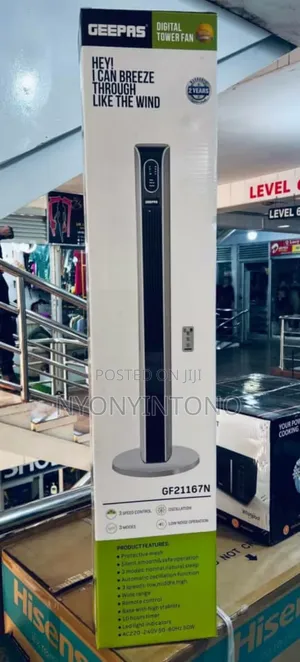 Geepas High-Quality Digital Tower Fan With Remote Control
