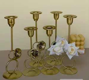 Gold Cotted Candle Holders