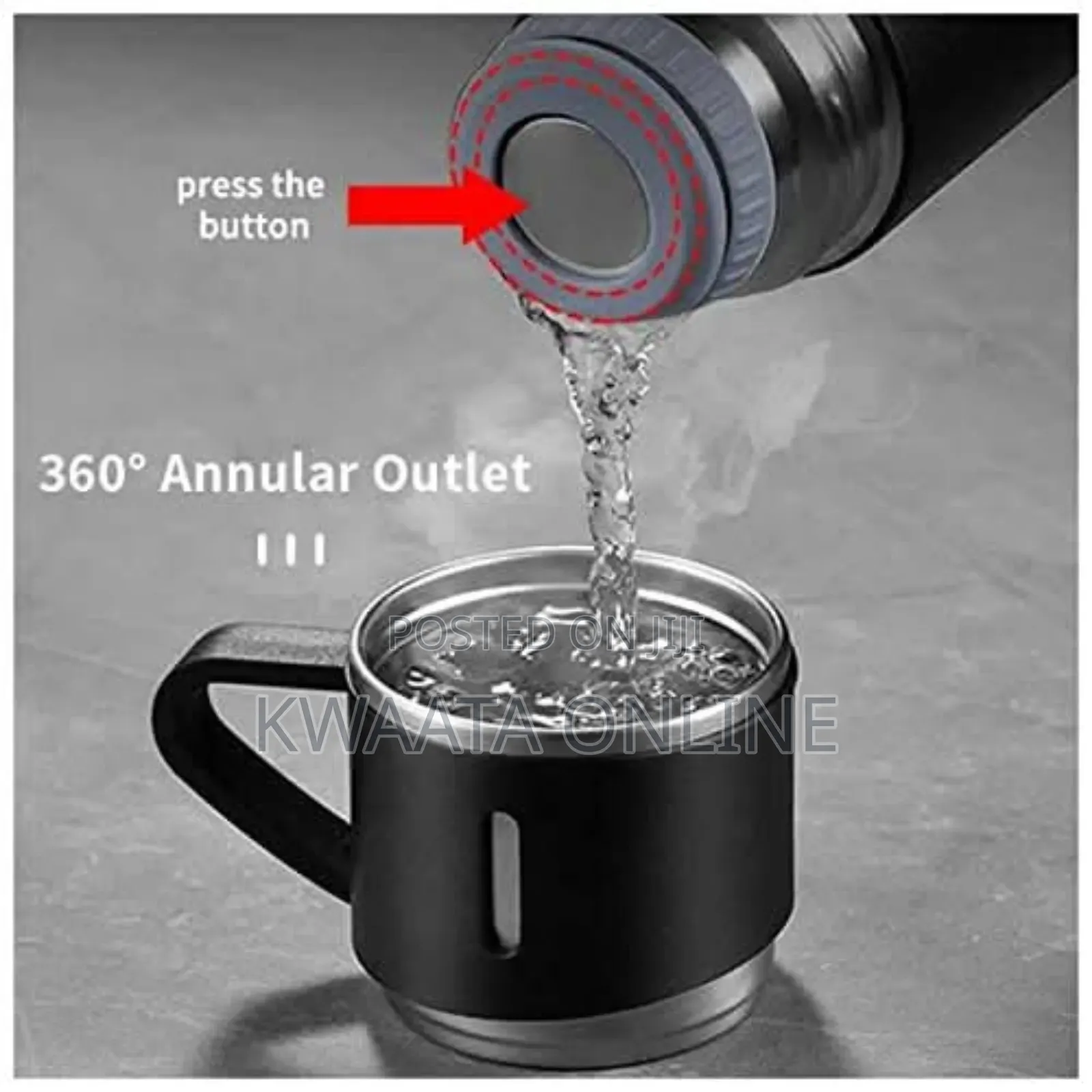 Vacuum Flask Set With 3 Steel Cups Combo For Drinks- 500ml