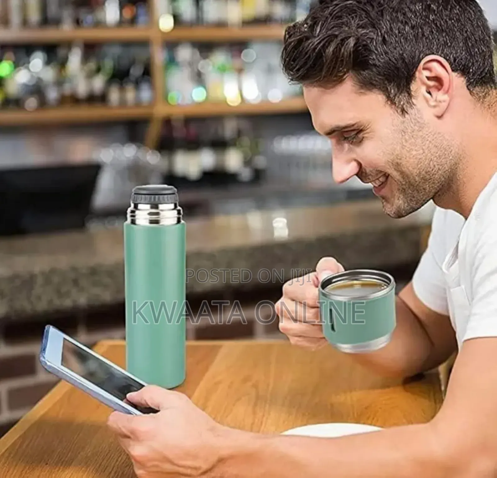 Vacuum Flask Set With 3 Steel Cups Combo For Drinks- 500ml