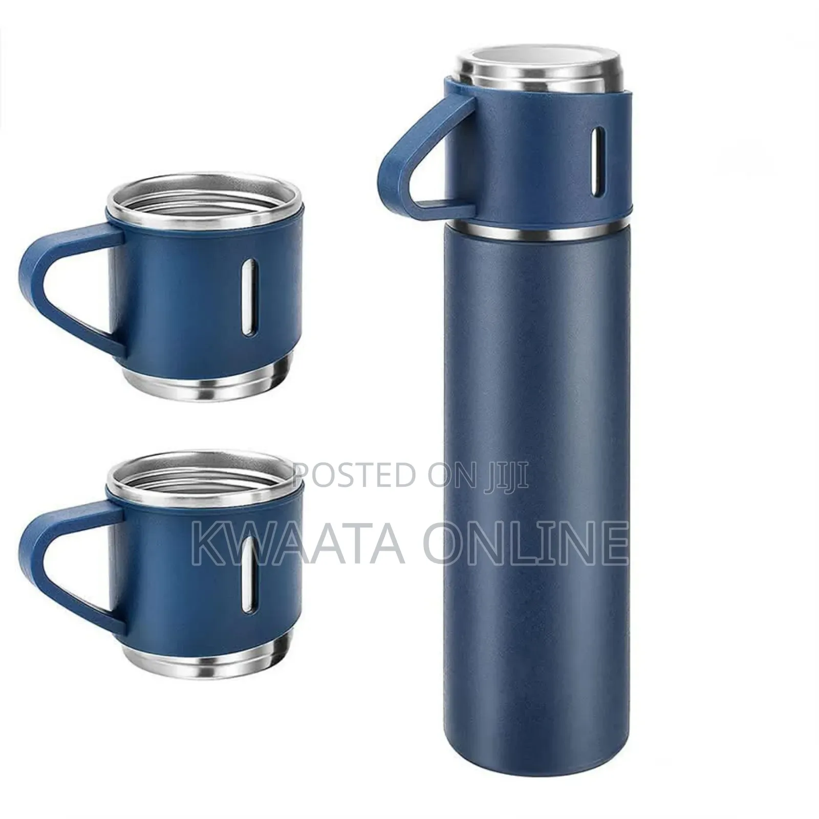 Vacuum Flask Set With 3 Steel Cups Combo For Drinks- 500ml