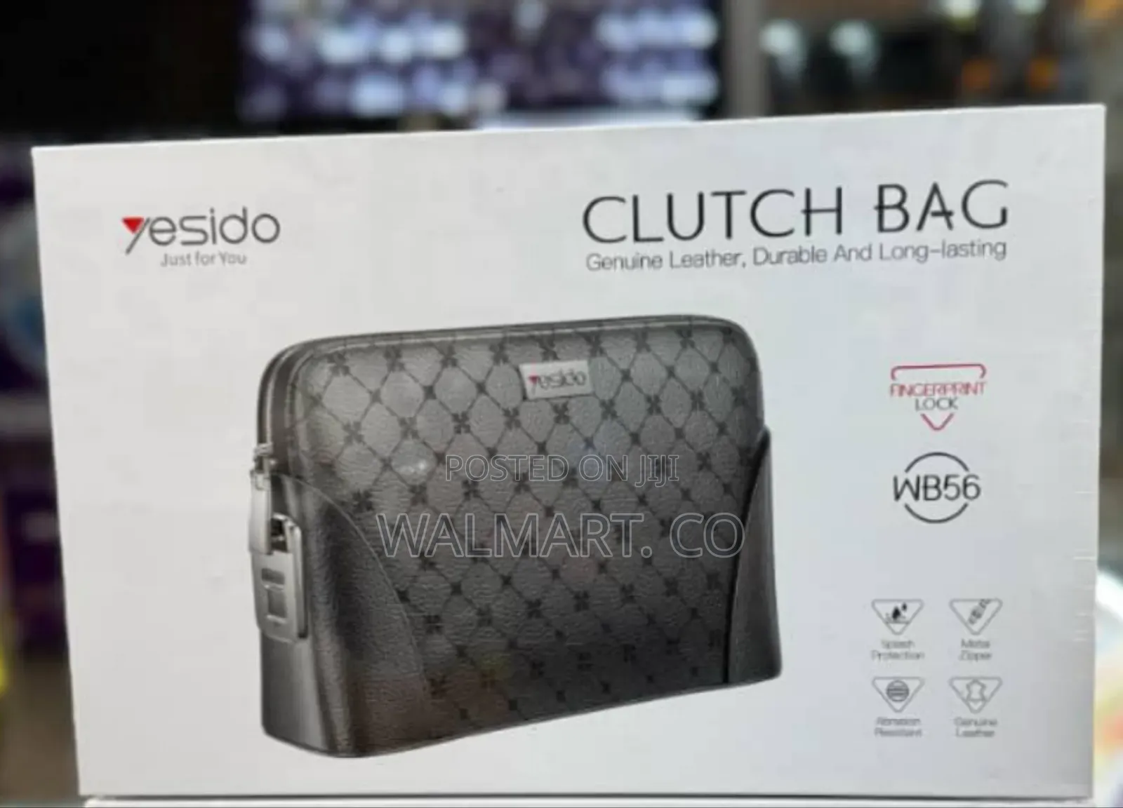 Yesido Fingerprint Lock Leather Clutch Bag