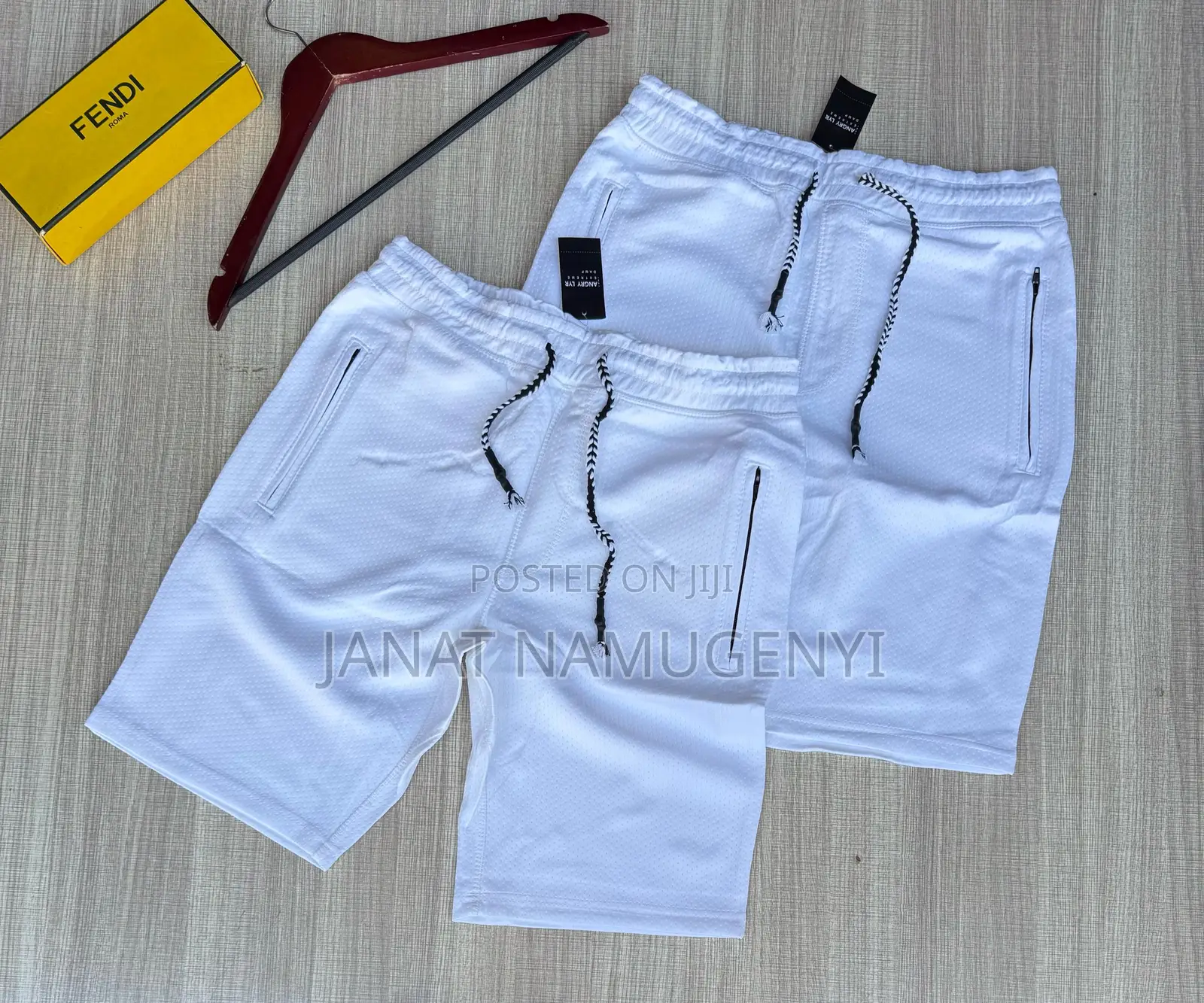 Plain White Fendi Shorts