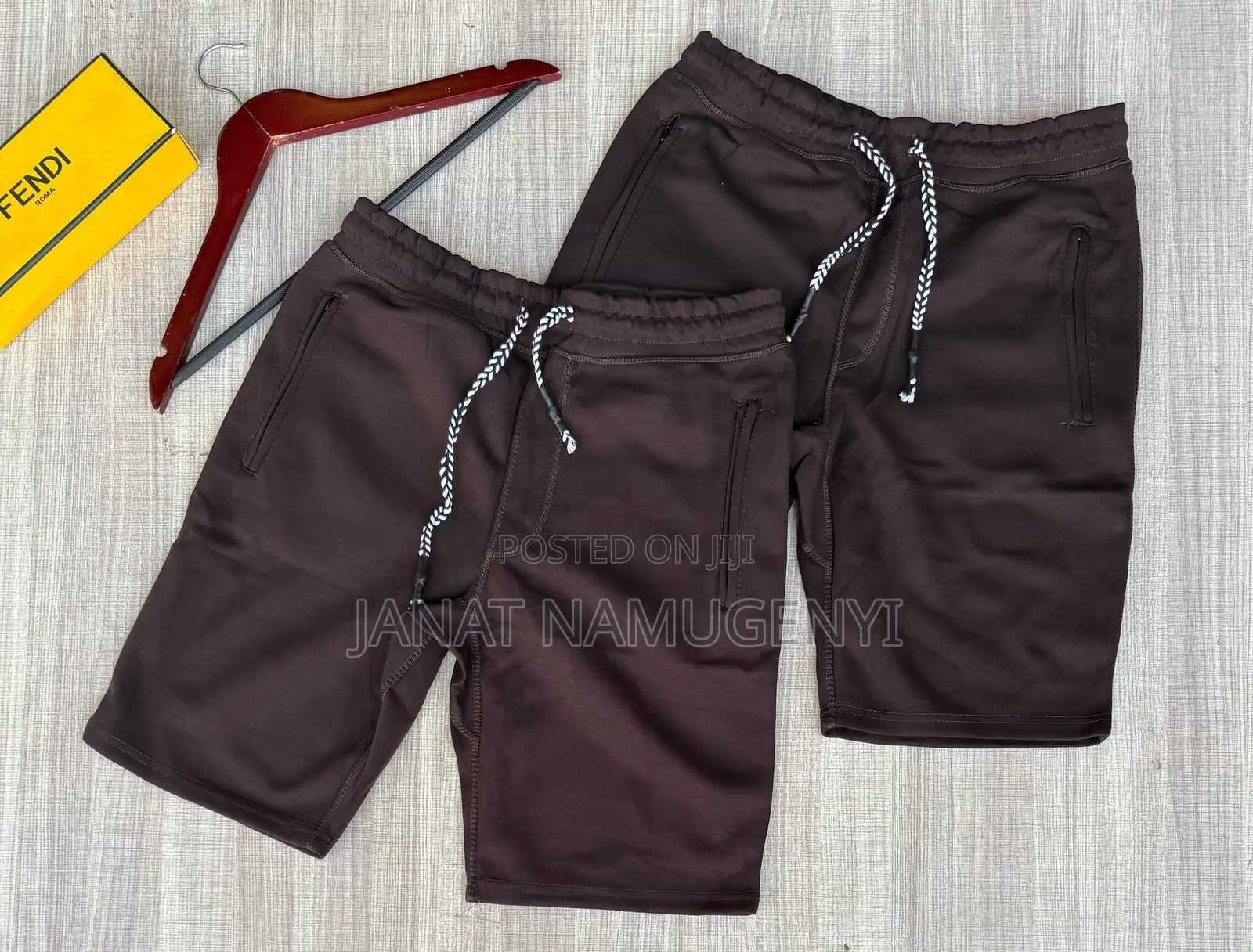 Plain Brown Fendi Shorts