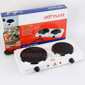 Hot Plate Double Burner Solid Hot Plate- White/Black