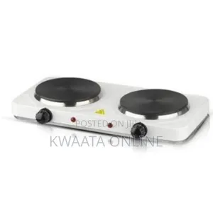 Hot Plate Double Burner Solid Hot Plate- White/Black