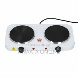 Hot Plate Double Burner Solid Hot Plate- White/Black