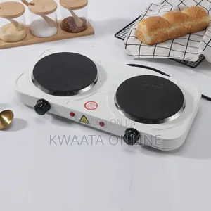 Hot Plate Double Burner Solid Hot Plate- White/Black