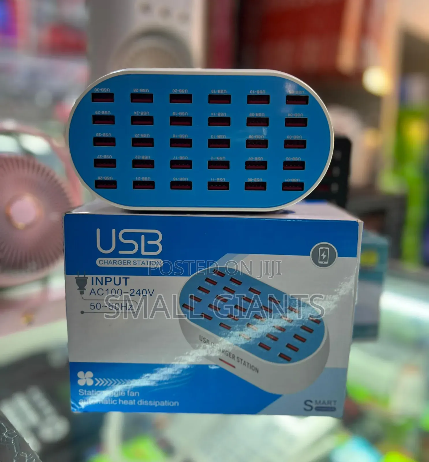 Usb Charging Station 30 Ports-Blue
