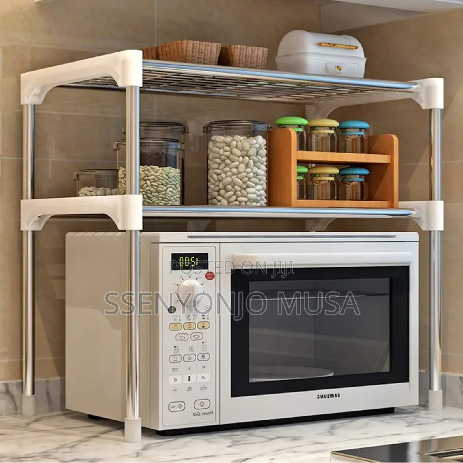 2-level Microwave Rack Kitchen Shelf -space-saving Storage