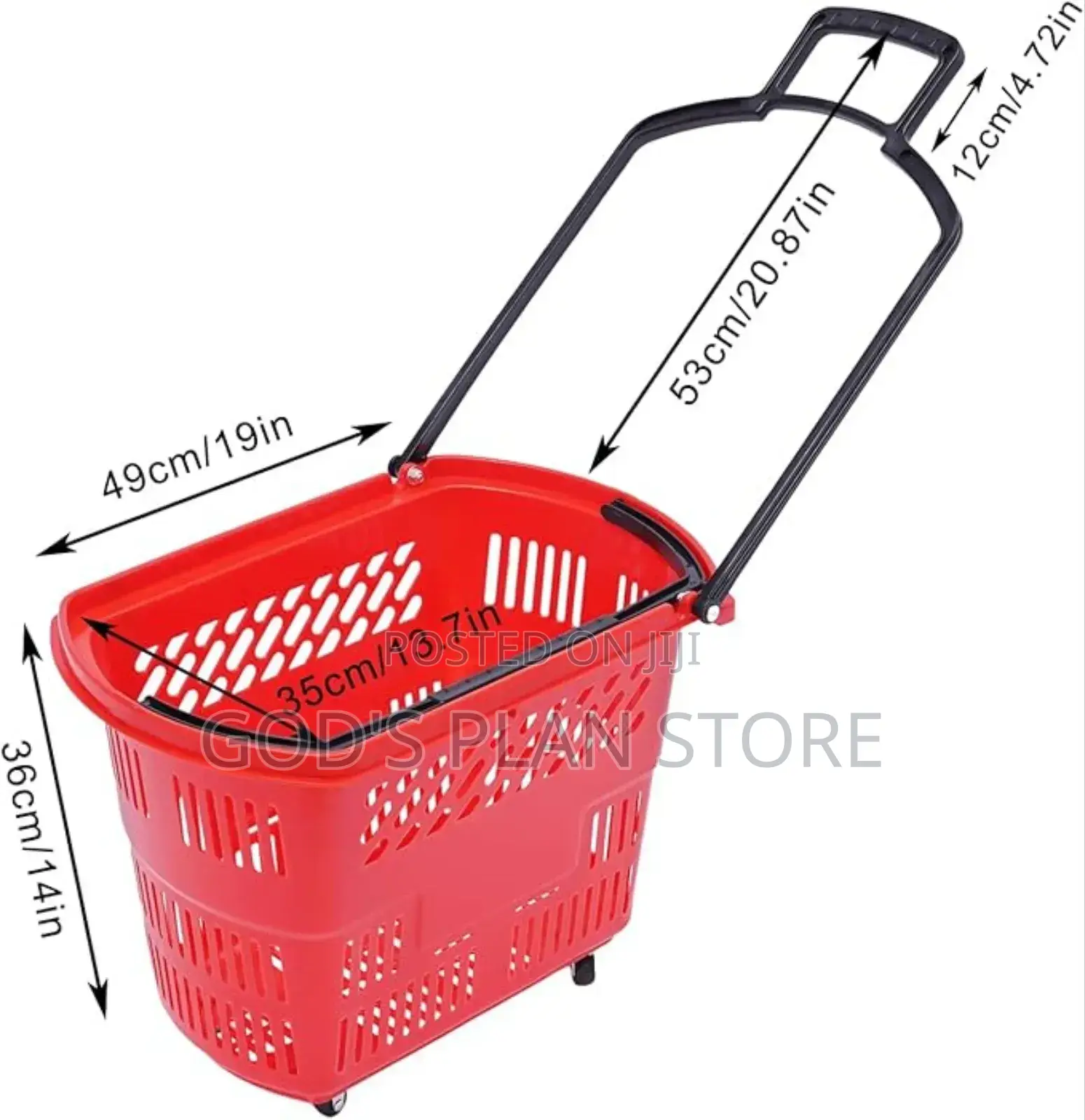 Plastic Supermarket Shopping Trolley Red