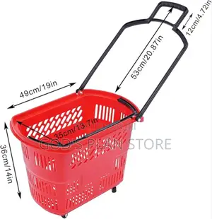 Plastic Supermarket Shopping Trolley Red