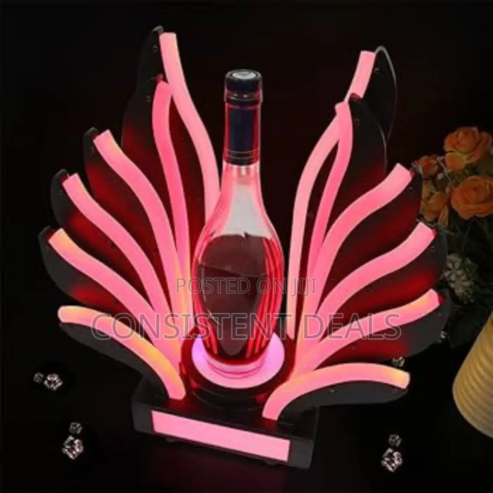 Peacock Led Luminous Champagne Bottle Flashing Holder