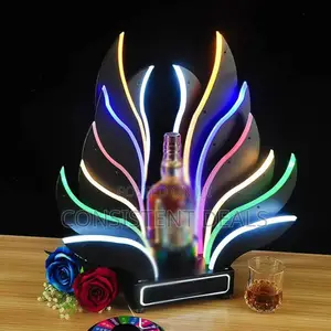 Peacock Led Luminous Champagne Bottle Flashing Holder