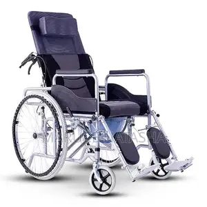 Lightweight Manual Reclining Wheelchair With a Toilet
