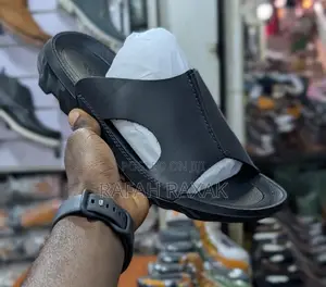 Original Black Ecco Push In Leather Sandals