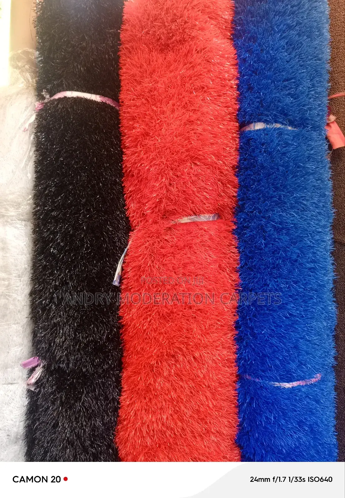 Luxury Red and Blue Grass Carpet