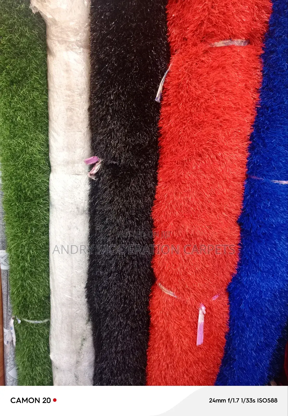 Luxury Red and Blue Grass Carpet