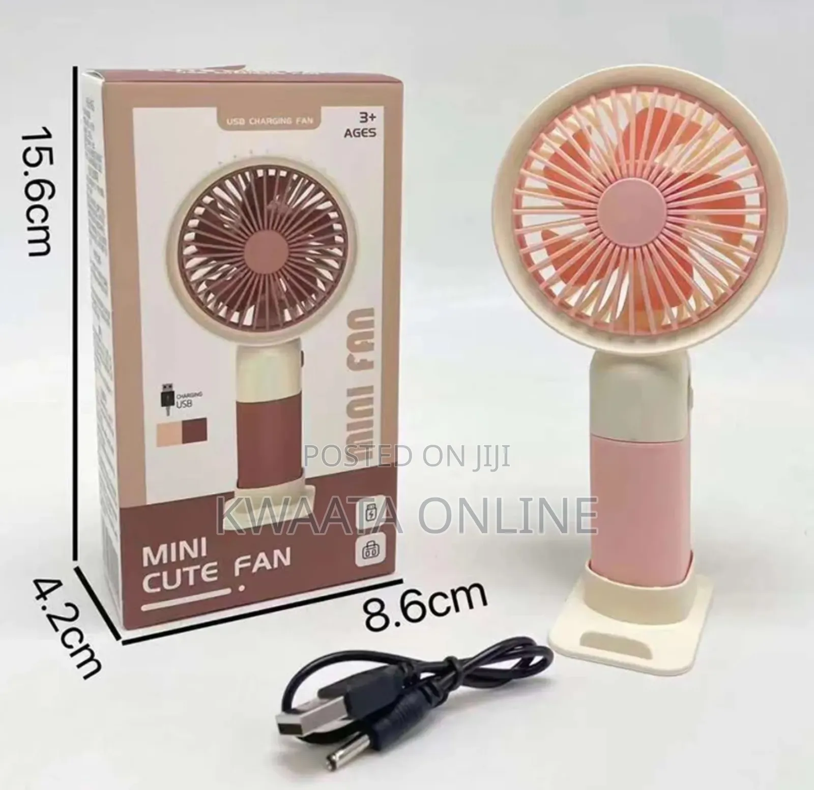 Mini Fan Hand Held Rechargeable 3 Speed - Milticolor