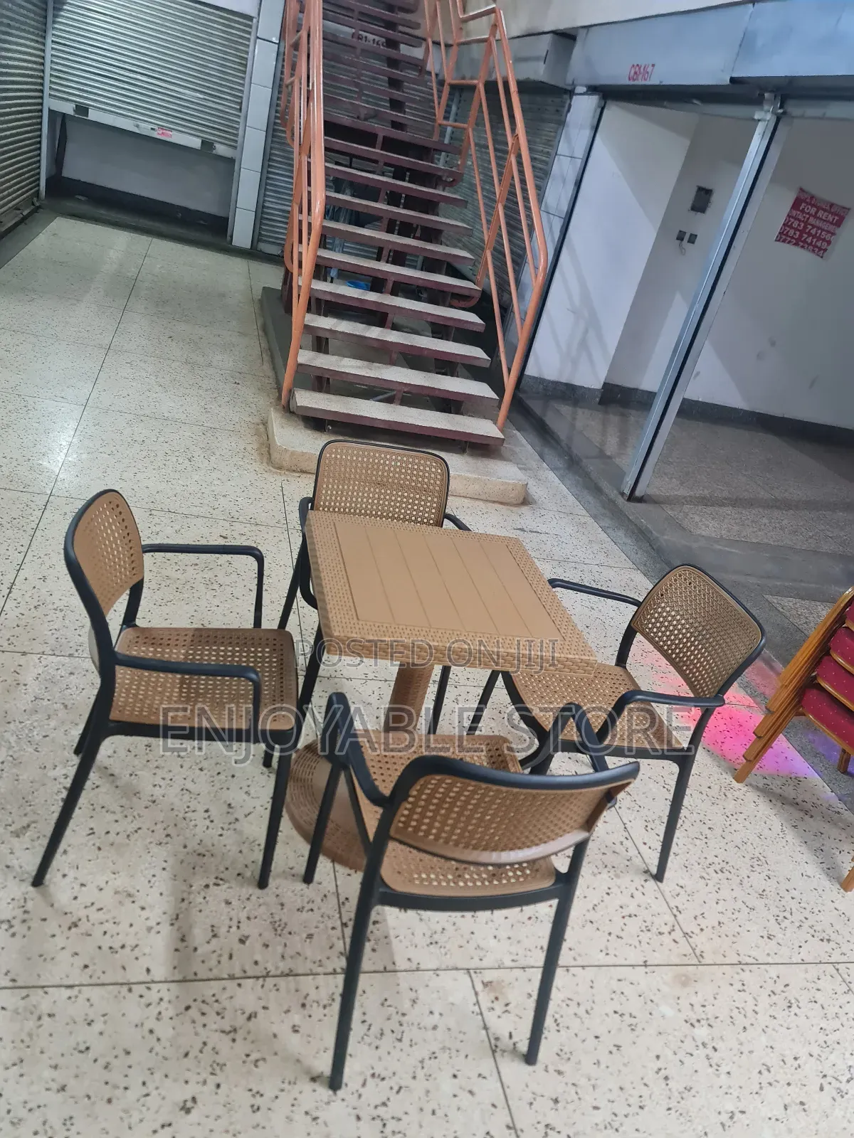 Outdoor Plastic Chairs and Table Brand New