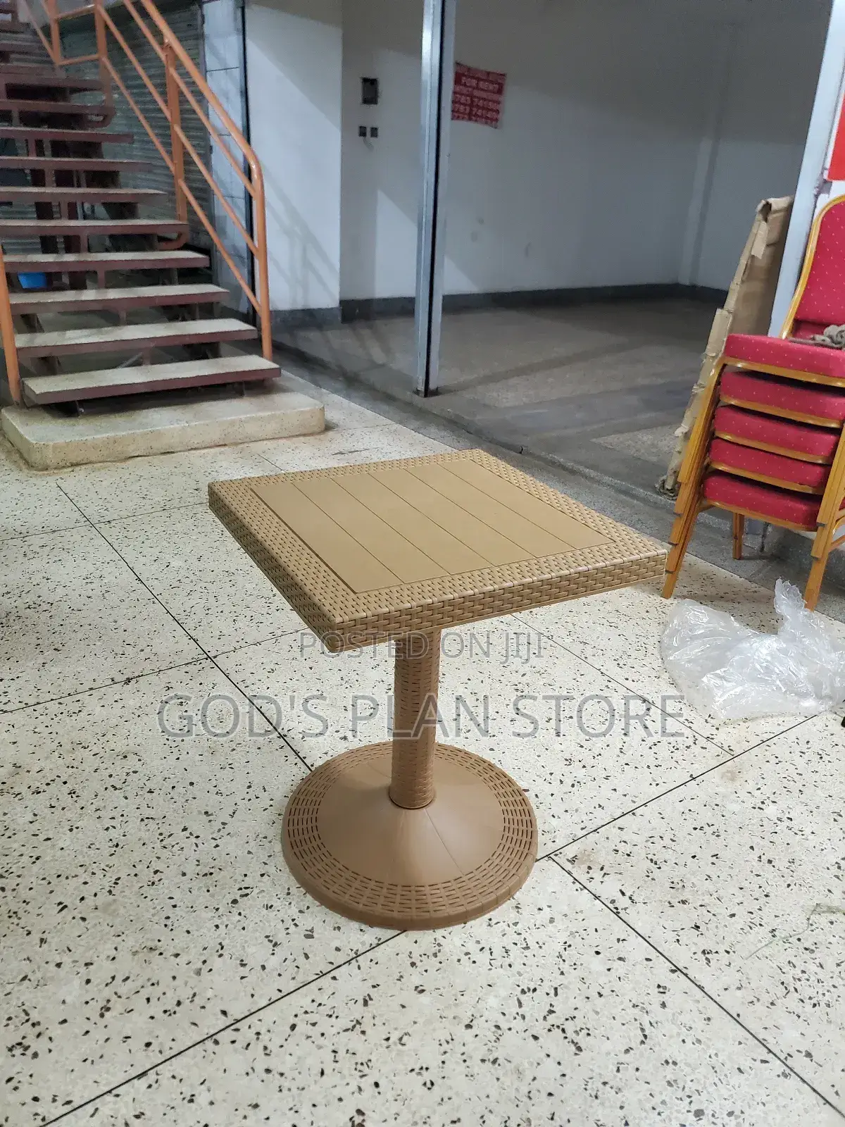 Square Ratten Plastic Table
