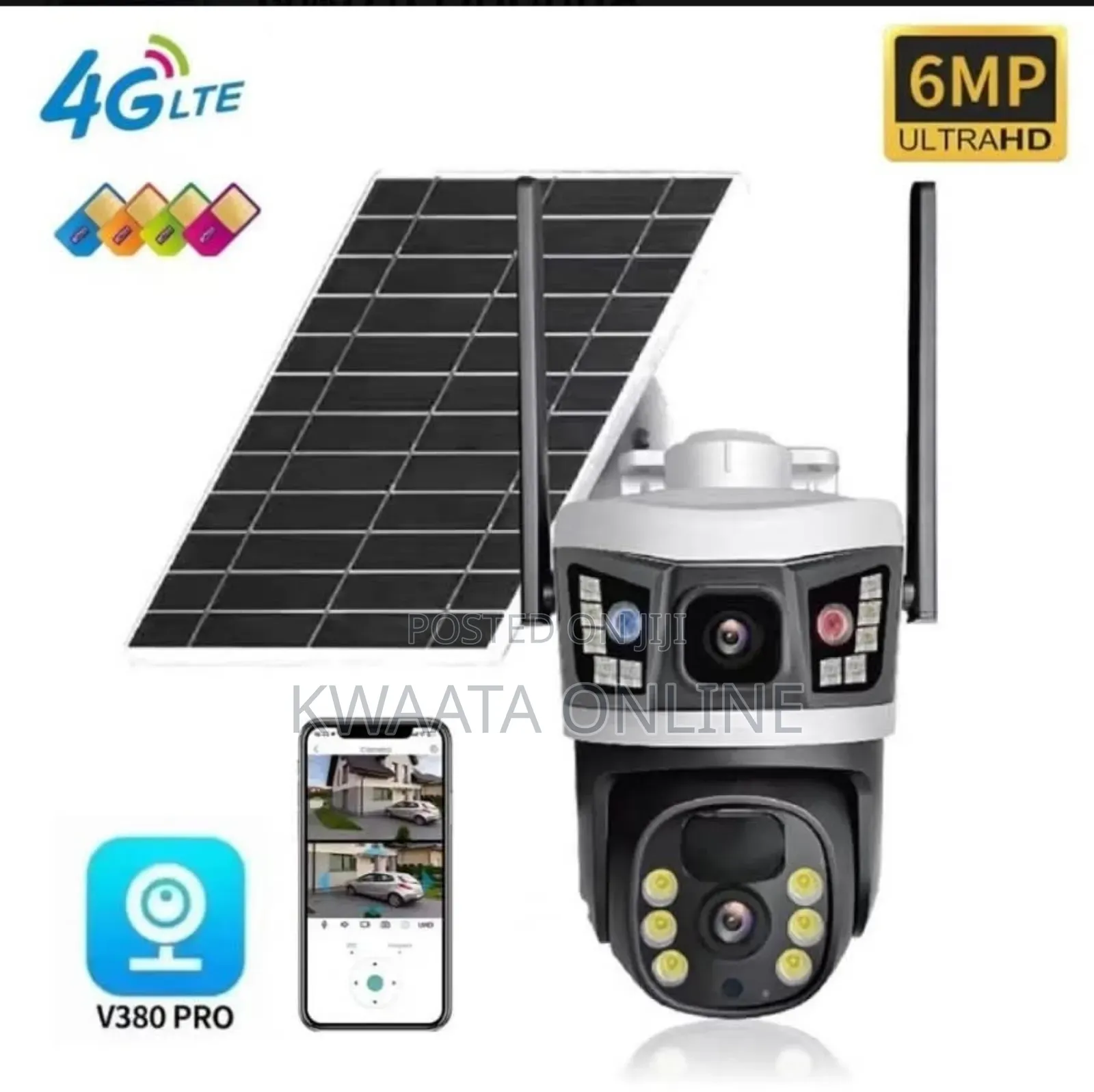 4g Solar 3in1 Outdoor CCTV Camera 2 Lens 3 Screen