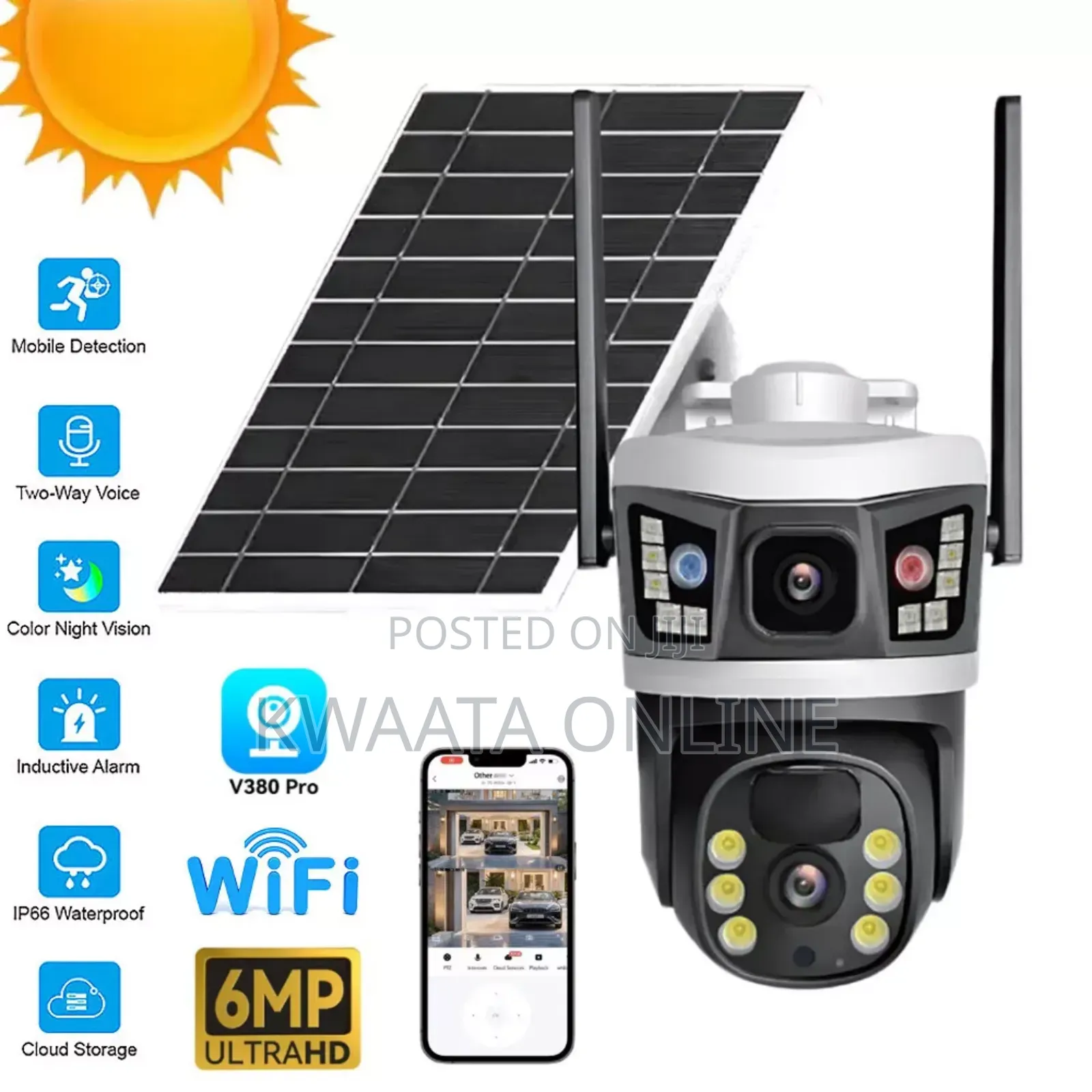 4g Solar 3in1 Outdoor CCTV Camera 2 Lens 3 Screen