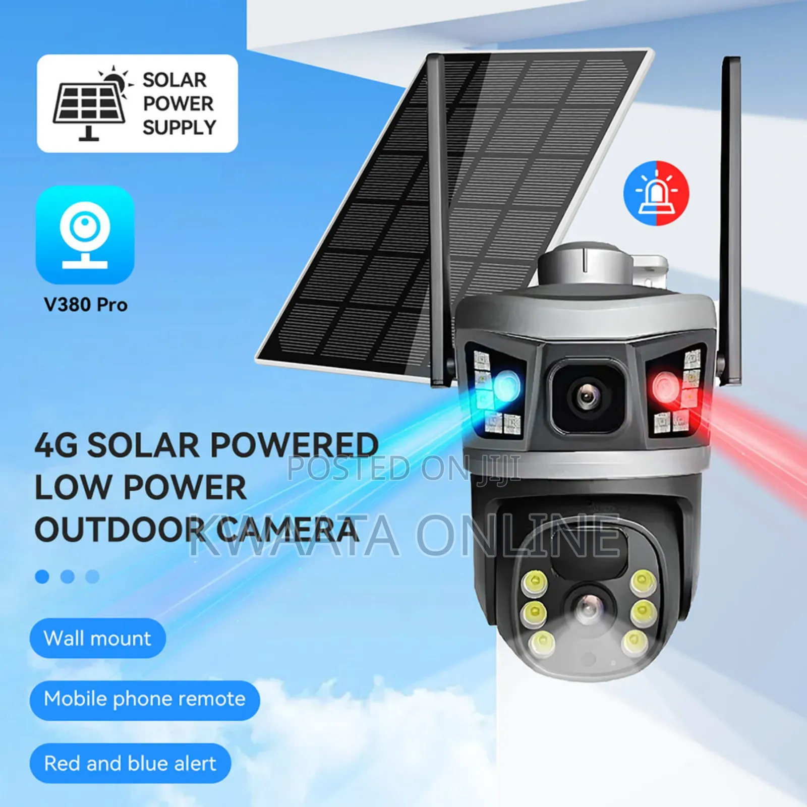 4g Solar 3in1 Outdoor CCTV Camera 2 Lens 3 Screen