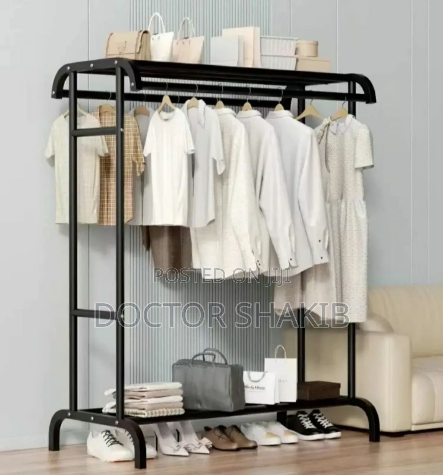 Strong Double Rod Clothing Garment Rack