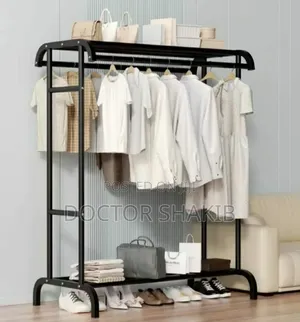 Strong Double Rod Clothing Garment Rack