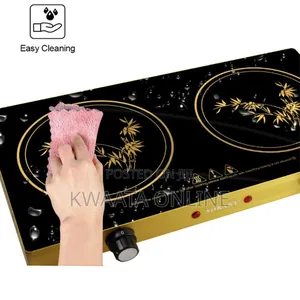 Sokany Induction Cooker Ceramic Double Burner Glass Hotplate-1200w