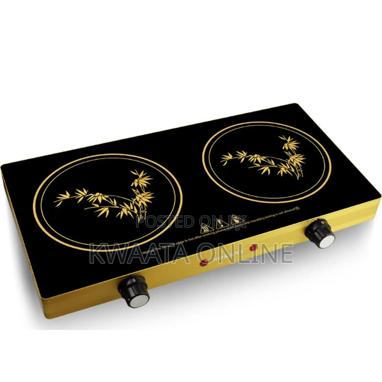 Sokany Induction Cooker Ceramic Double Burner Glass Hotplate-1200w