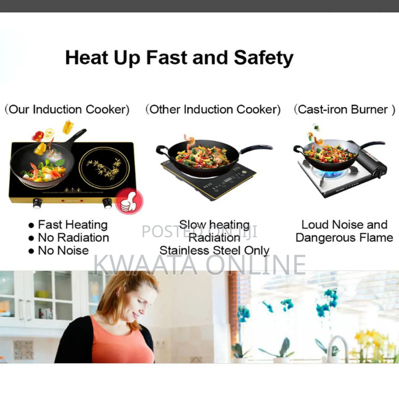 Sokany Induction Cooker Ceramic Double Burner Glass Hotplate-1200w