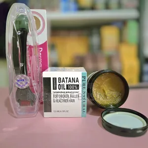 Unrefined Batana Oil and a Derma Roller for Hair Growth