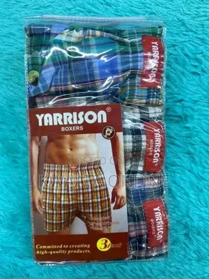 Yarrison Set of 3, Mens Boxer Shorts Underwear- All Checked