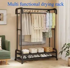 Heavy Duty Metal Rail Clothes Garment Hanging Rack