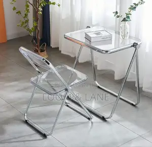 Heavy-Duty Foldable Transparent Acrylic Study Chair Table