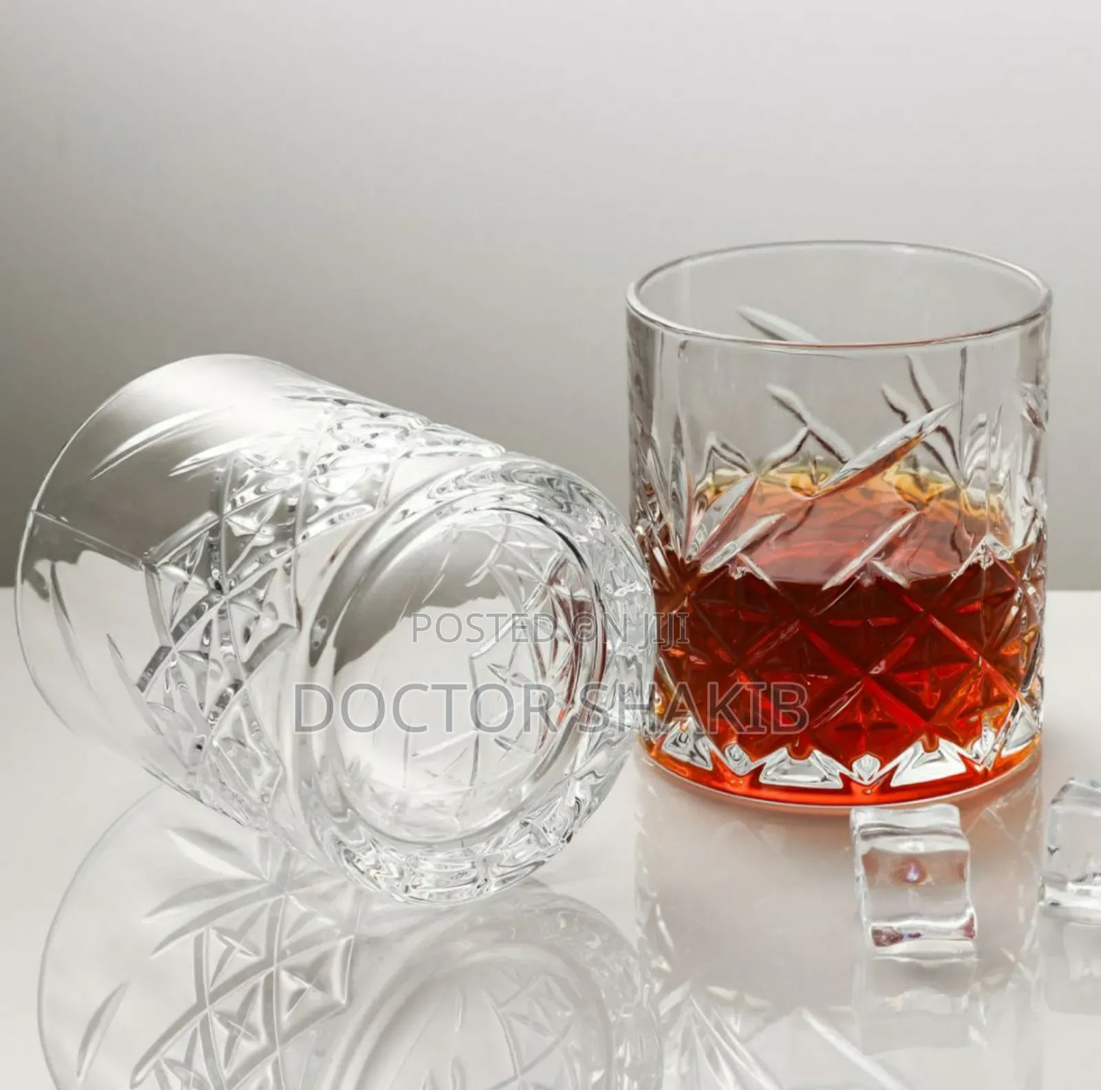 New Clear Crystal Whisky Glass Tumblers - 12pcs