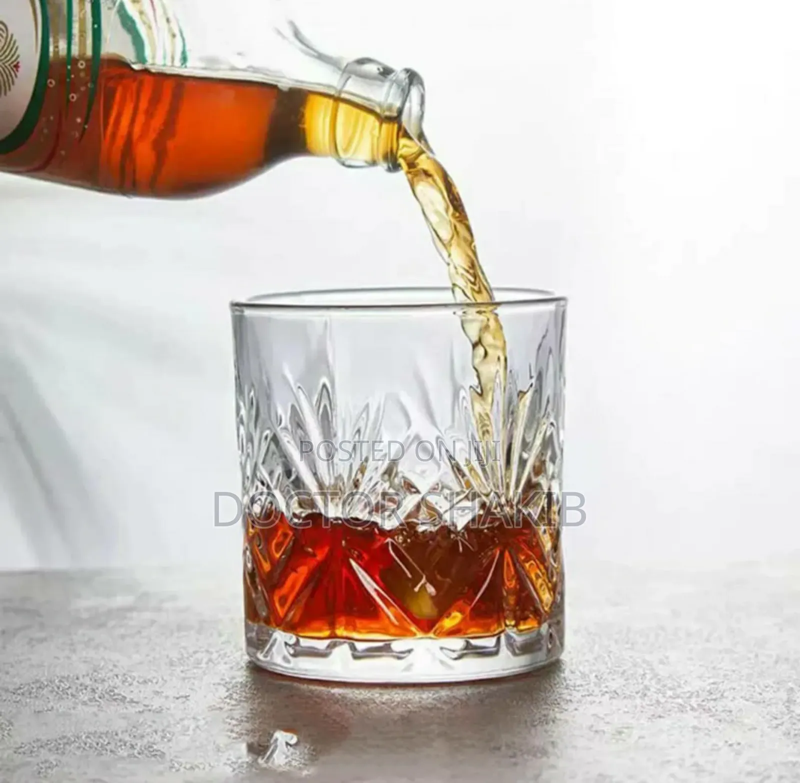 New Clear Crystal Whisky Glass Tumblers - 12pcs